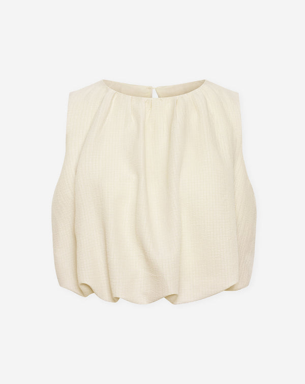 MIKA BUBBLE HEM TOP CRÈME