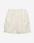 BUNNY FLOWER SEQUIN BOUCLE SHORTS OFF WHITE