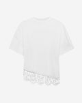 ASYMMETRIC LACE HEM TEE CRÈME
