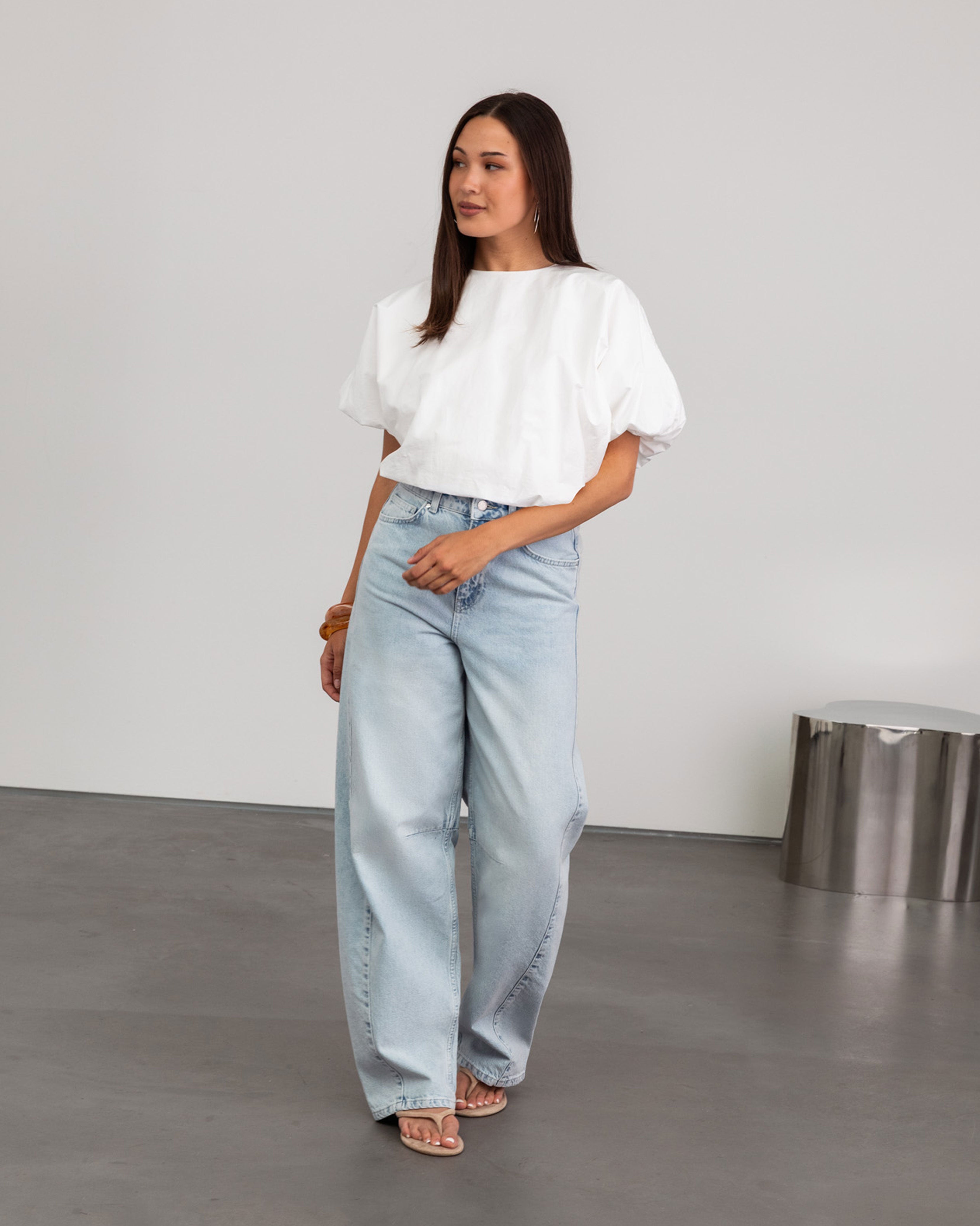 STEFFI BARREL LEG JEANS LICHTBLAUW
