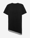 LACE BORDER TEE DRESS BLACK