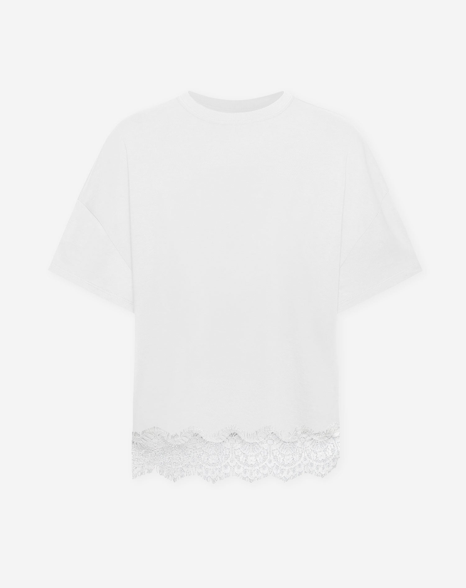SCALLOPED LACE BOTTOM TEE CRÈME