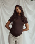 GATHERED SHORT SLEEVE TEE MATERNITY BRUIN