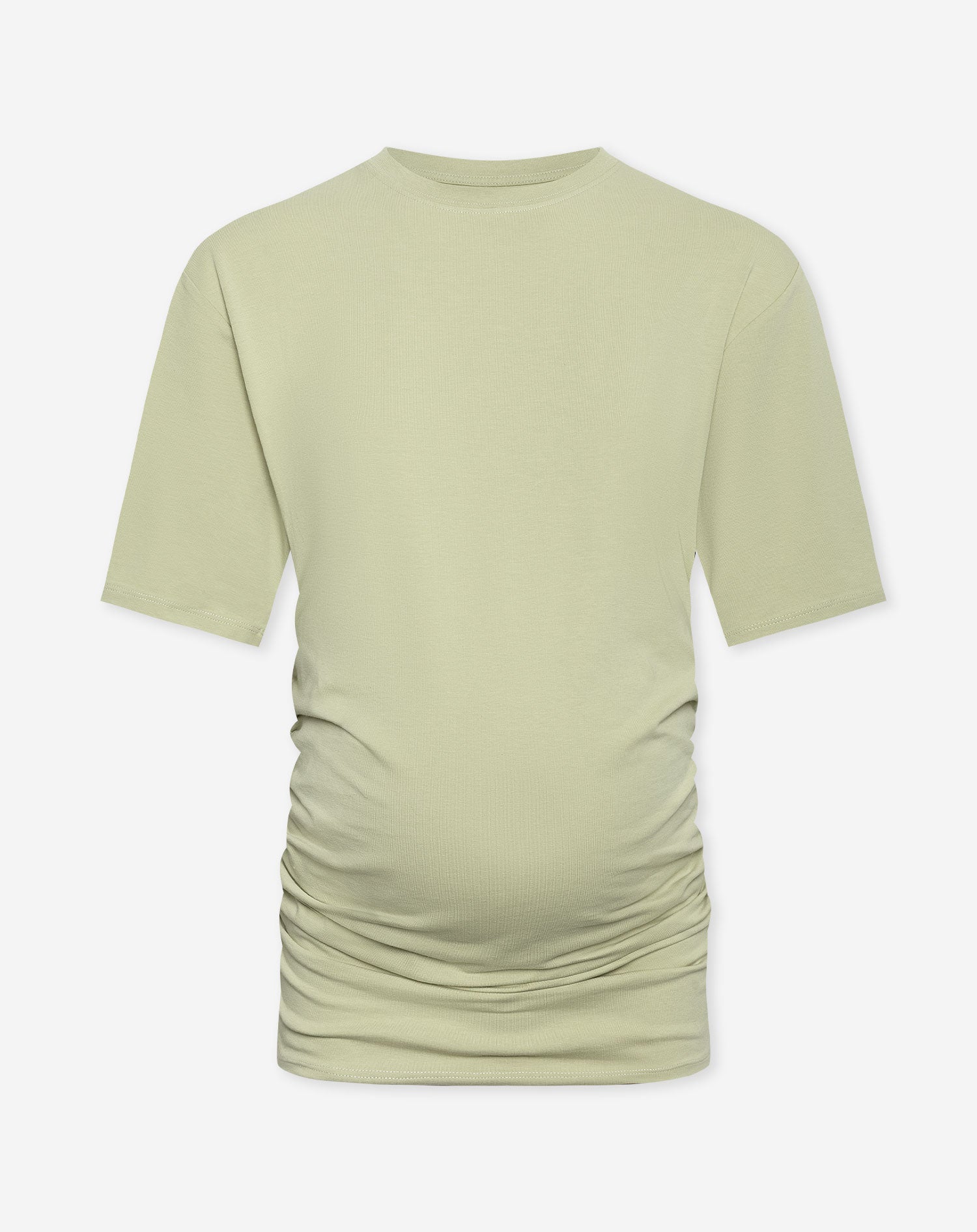 GATHERED SHORT SLEEVE TEE MATERNITY PISTACHE