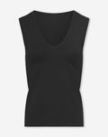 SLEEVELESS VNECK TOP BLACK