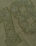 78 RAGLAN LACE TEE DONKER OLIJFGROEN