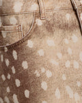 DEER PRINT DENIM SKIRT CAMEL