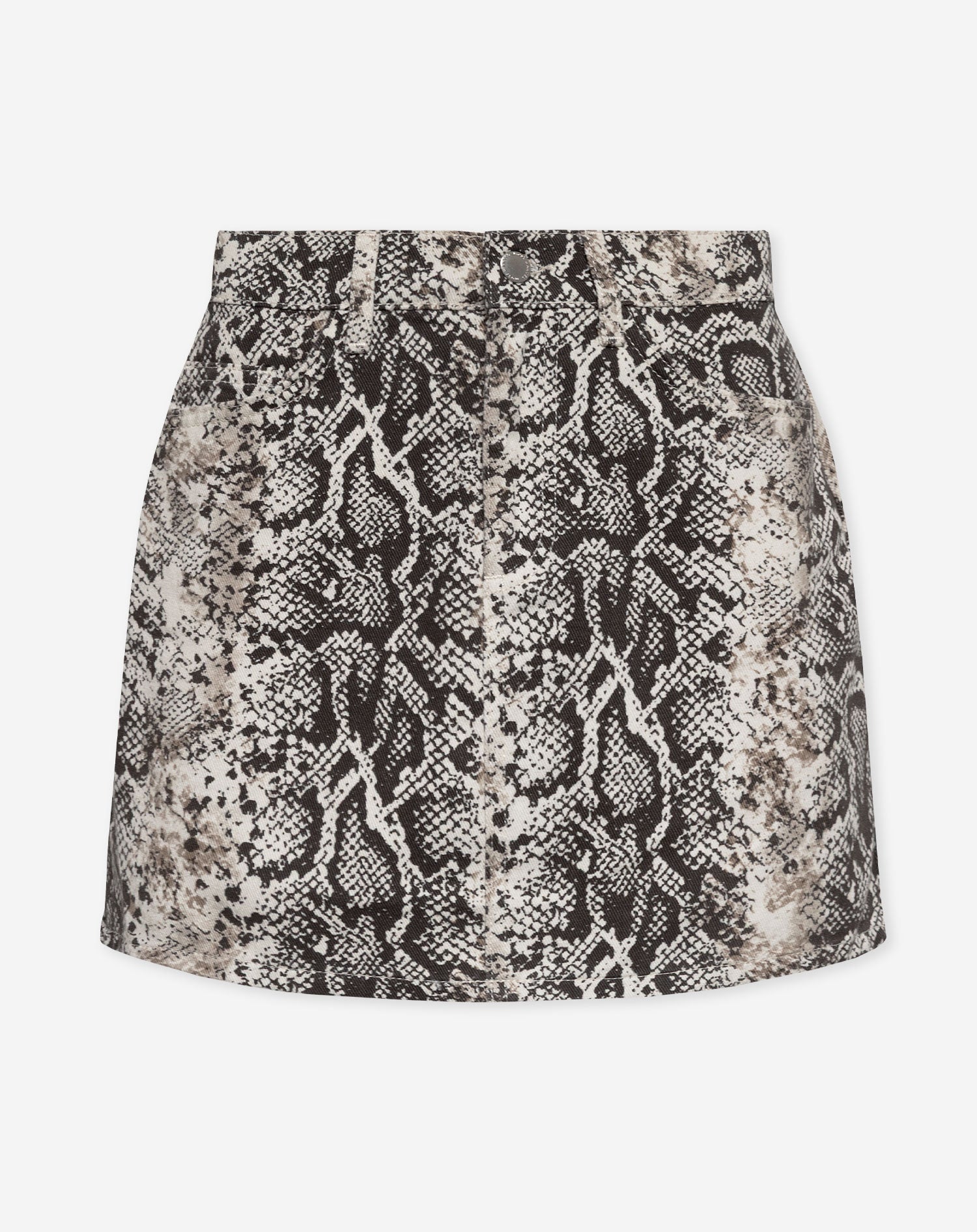 SNAKE DENIM SKIRT CRÈME