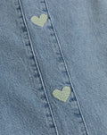 SIDE HEART DENIM MOM SHORT PISTACHE