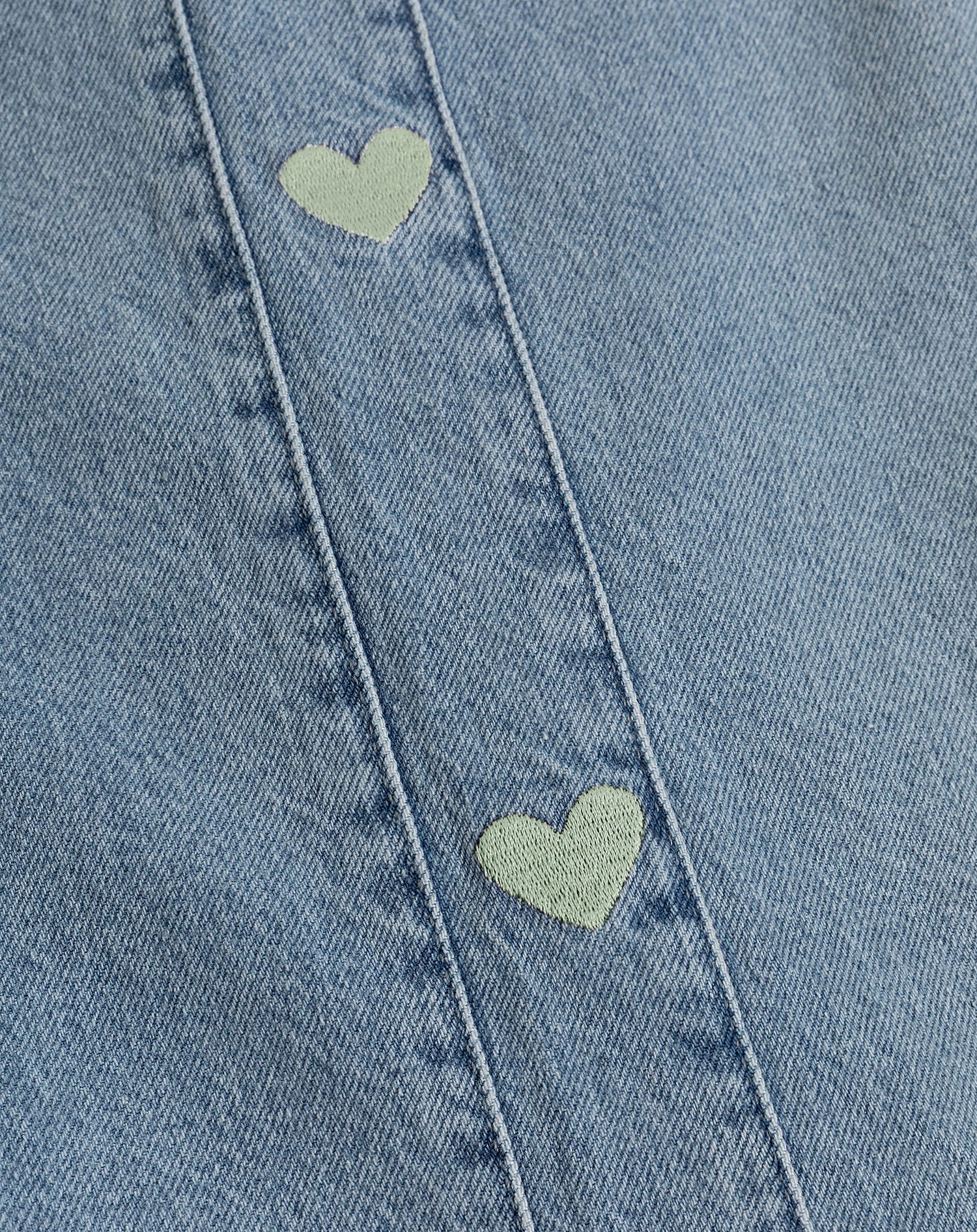 SIDE HEART DENIM MOM SHORT PISTACHE