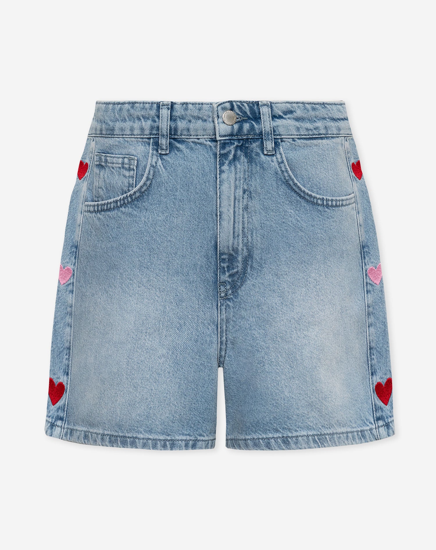 SIDE HEART DENIM MOM SHORT ROOD ROZE