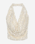 STERRE SEQUIN HALTER TOP CRÈME