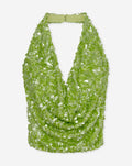 STERRE SEQUIN HALTER TOP GROEN