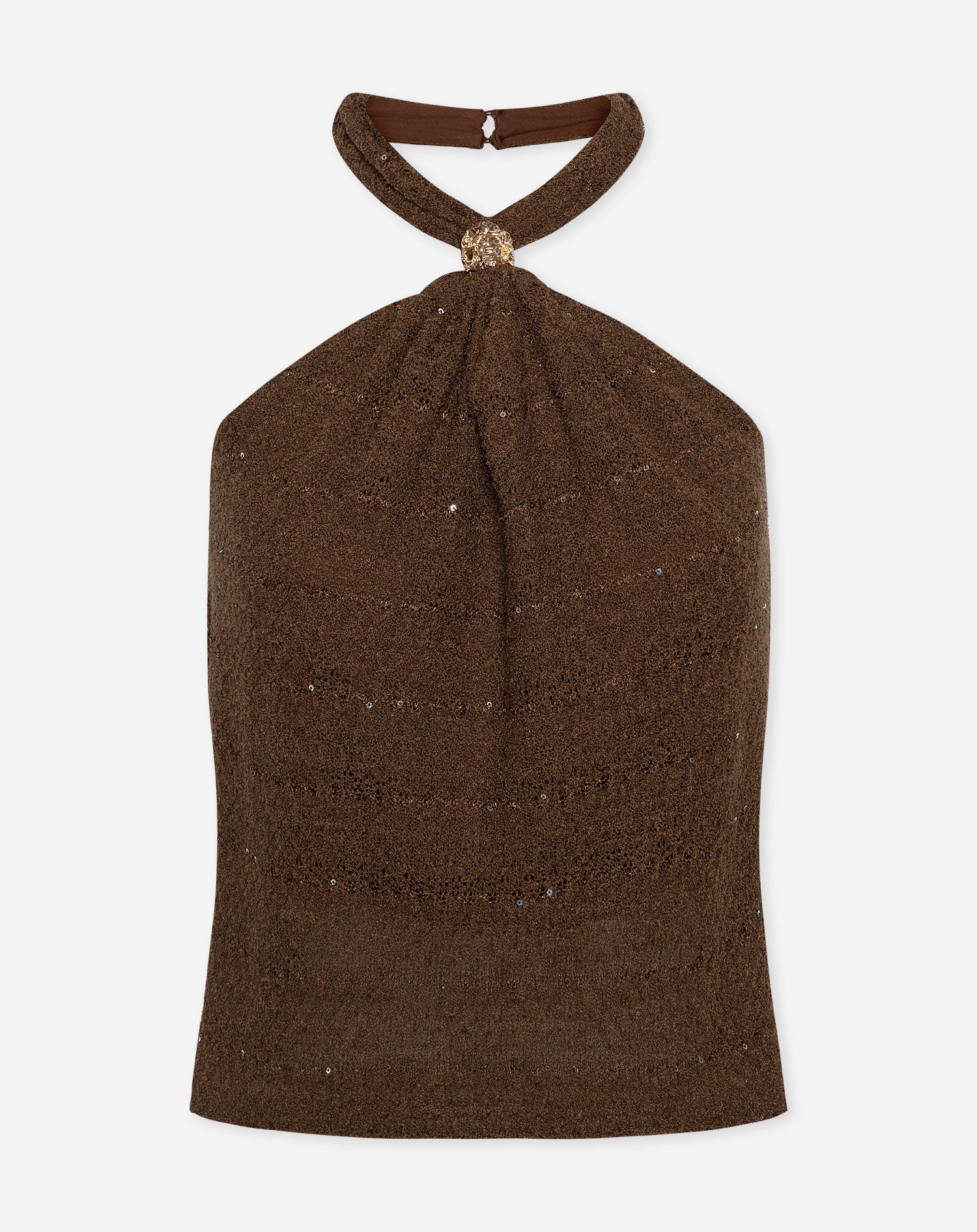 NOREEN KNIT HALTER TOP BRUIN