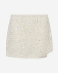 FLOWER SEQUIN BOUCLE SKORT CRÈME