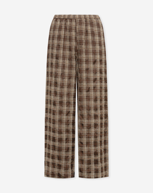 BECKA WIDE LEG PANTS BRUIN CHECK