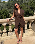 LORNA SLEEVELESS BLAZER BRUIN