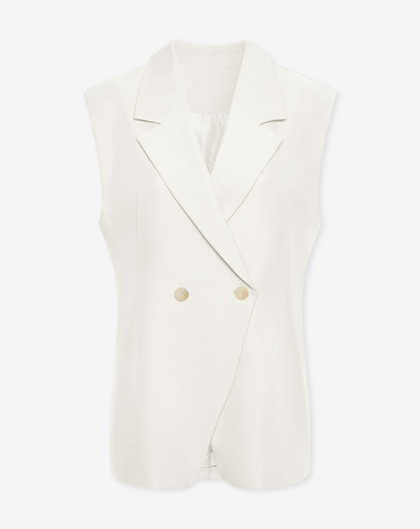 LORNA SLEEVELESS BLAZER CRÈME