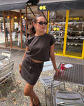 LOTTE DENIM SKIRT BRUIN