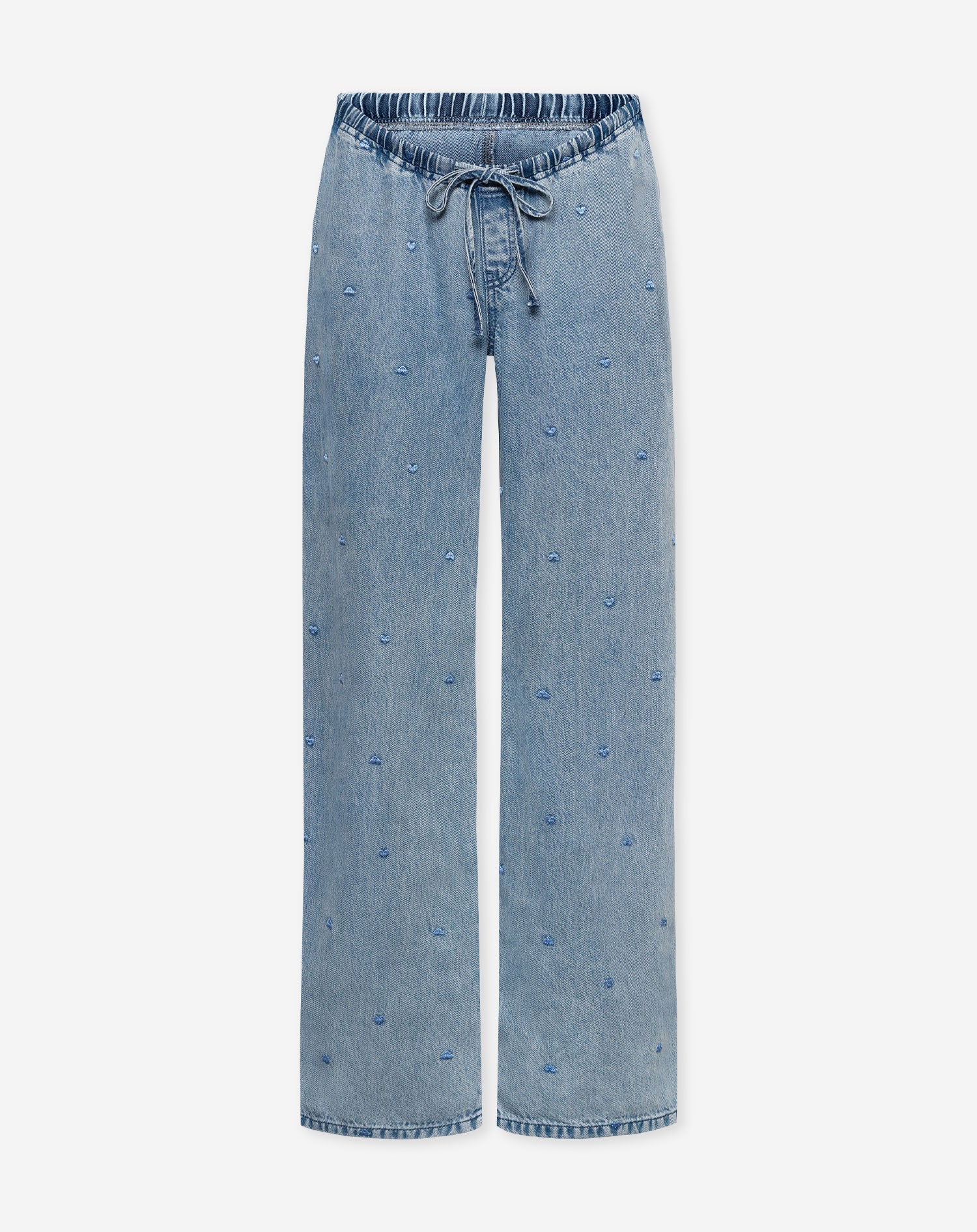 HEART CORD WIDE LEG JEANS MATERNITY BLAUW