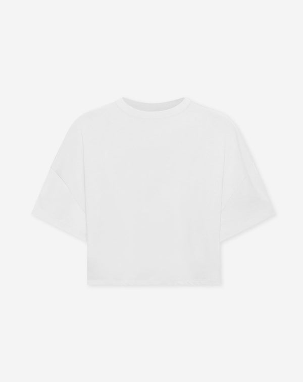 BASIC CROPPED OVERSIZED TEE CRÈME