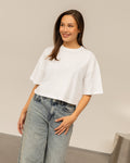 BASIC CROPPED OVERSIZED TEE CREAM