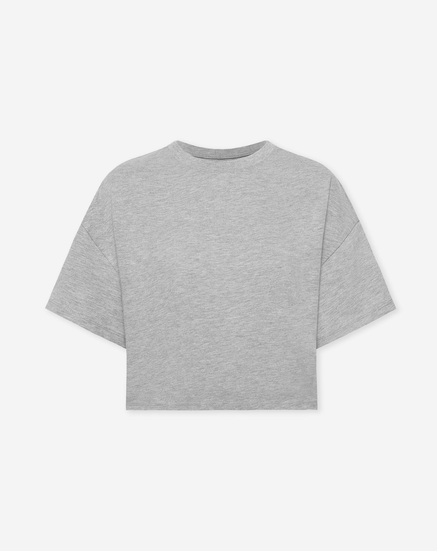 BASIC CROPPED OVERSIZED TEE GRIJS MELANGE
