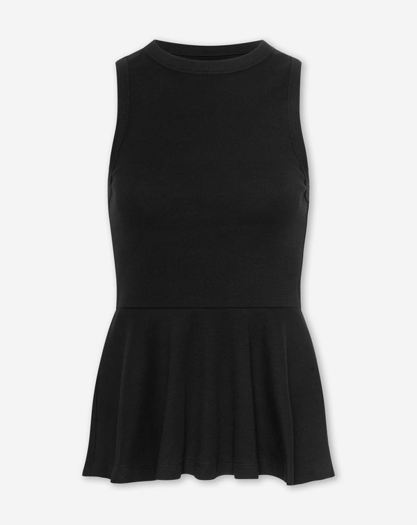 PEPLUM SINGLET ZWART