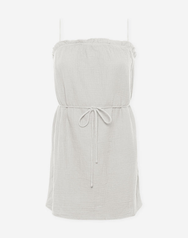 MOUSSELINE SHORT STRAP DRESS CRÈME