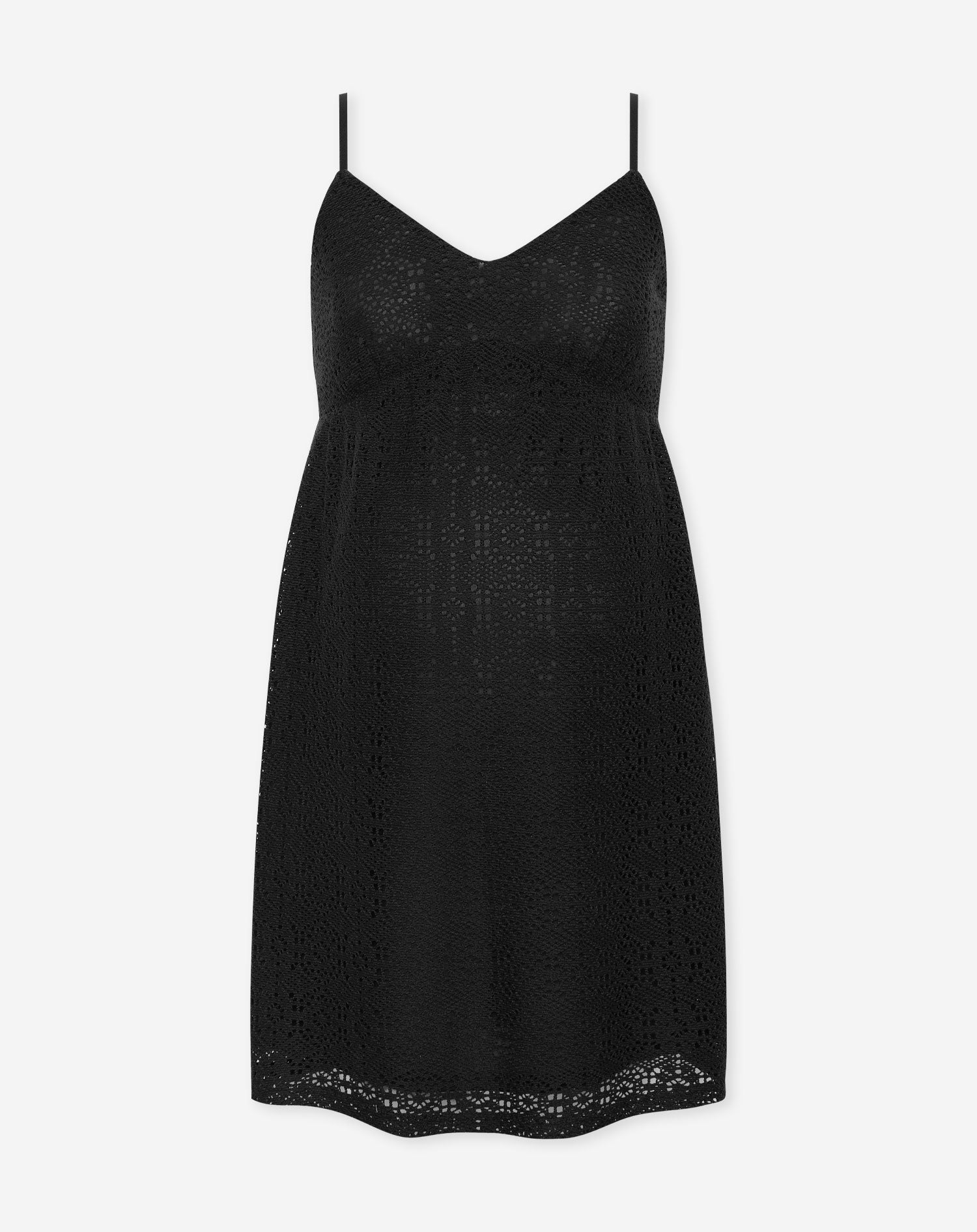 CHRISTIE CROCHET MATERNITY DRESS ZWART