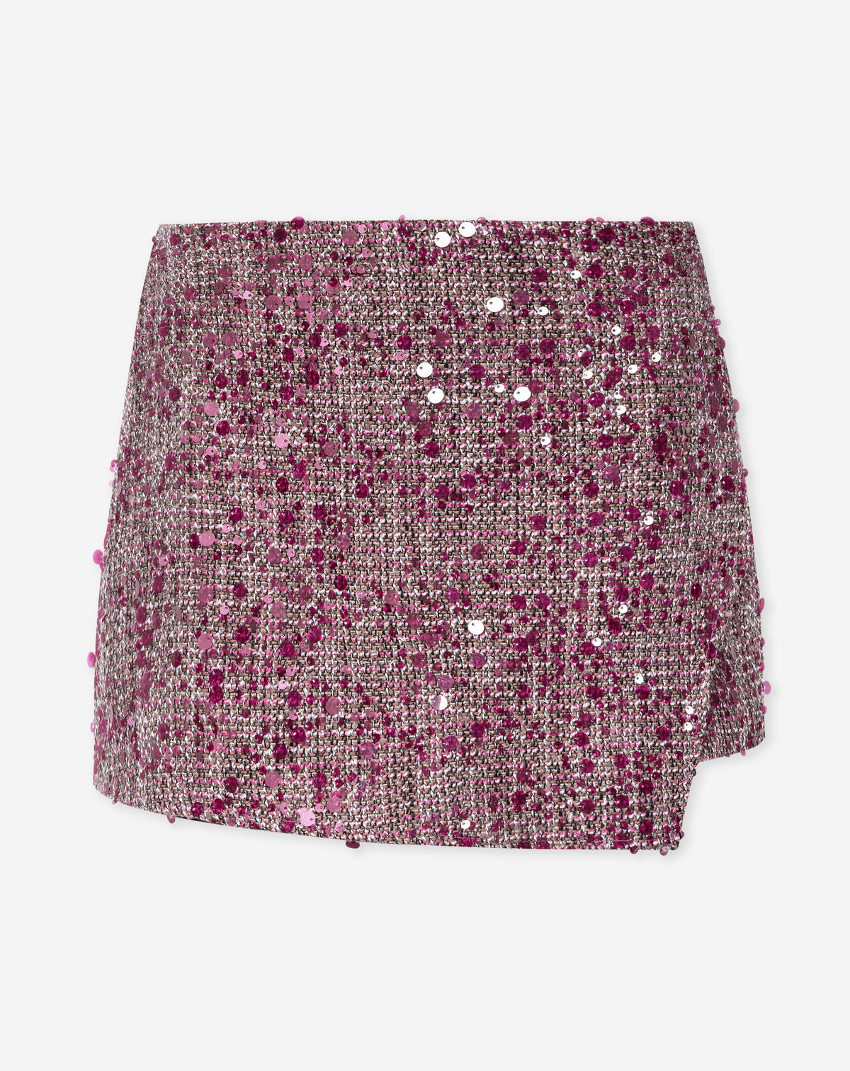 RIKA SEQUIN BOUCLE SKORT CHERRY