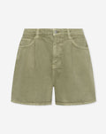 LOTTE PLEATED DENIM SHORT LIGHT OLIVE