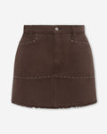 VICKY STUD DENIM SKIRT BRUIN