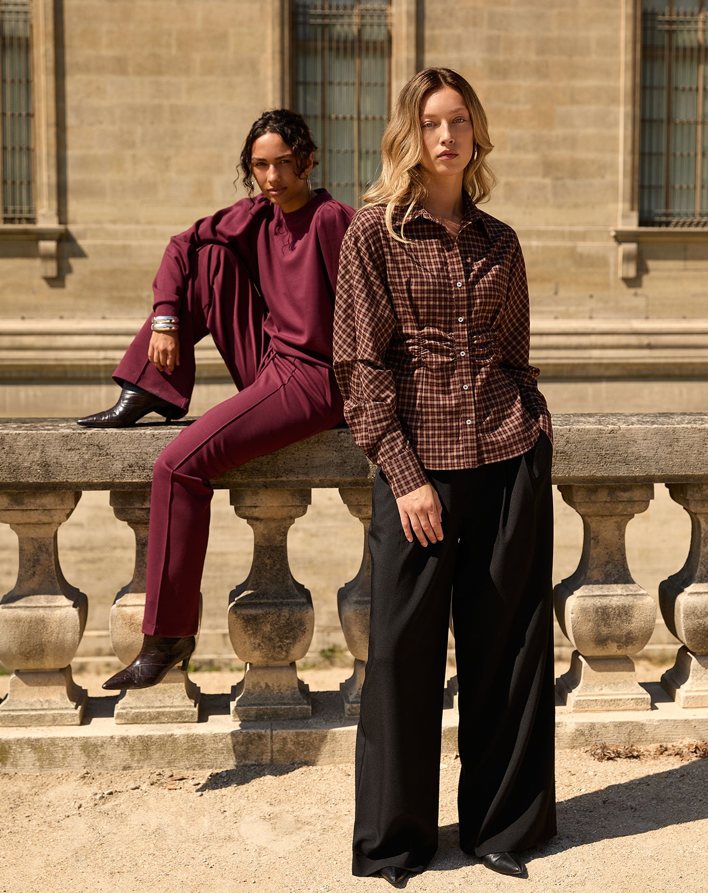STEVIE WIDE LEG PANTALON ZWART