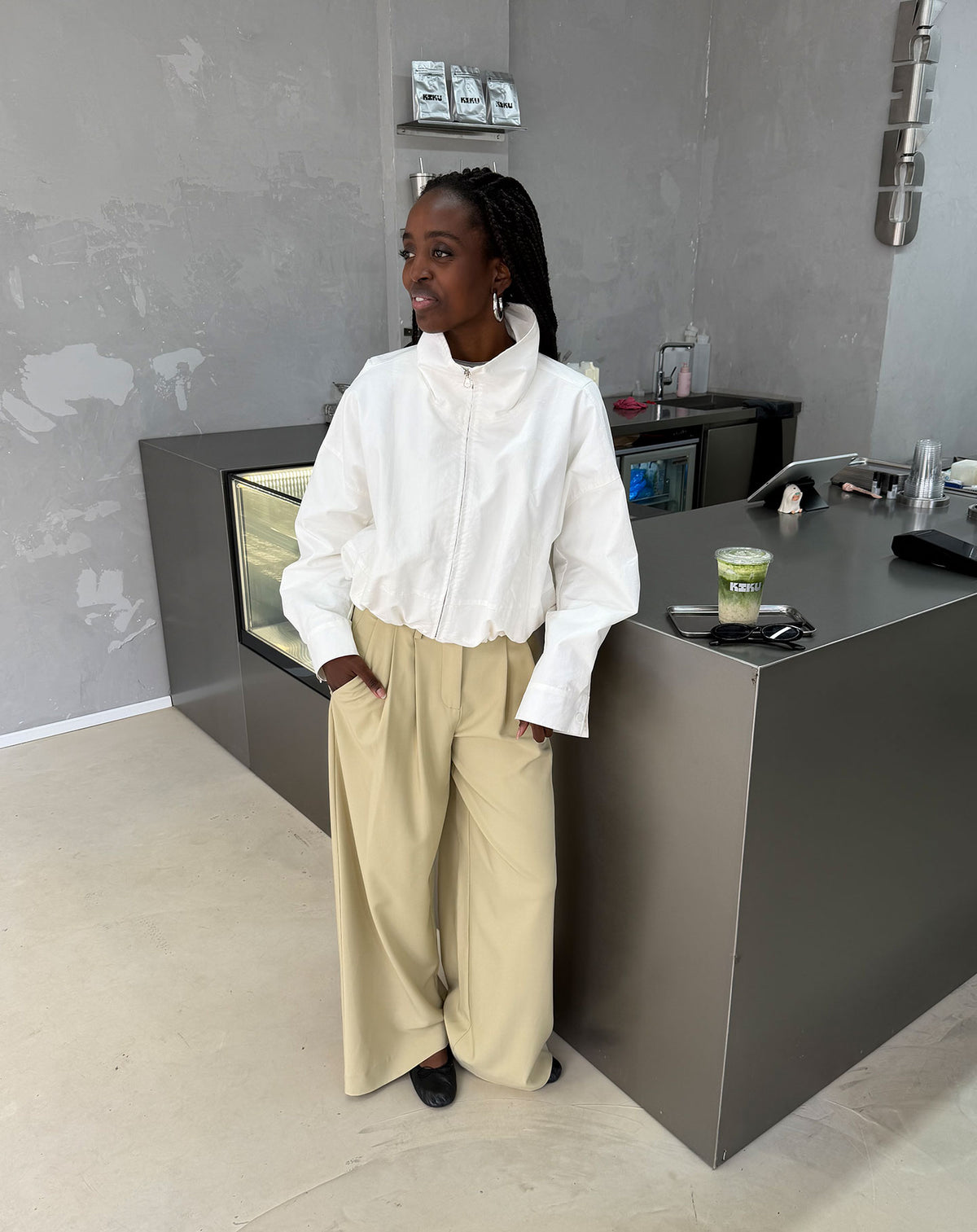 STEVIE WIDE LEG PANTALON TALL SALIEGROEN