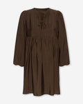 LUX V NECK BOW MATERNITY DRESS BROWN
