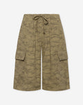 GIA LONG CARGO JORTS ARMY PRINT GROEN