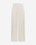 VICE PLEATED SATIN WIDE LEG PANTS PETITE CRÈME