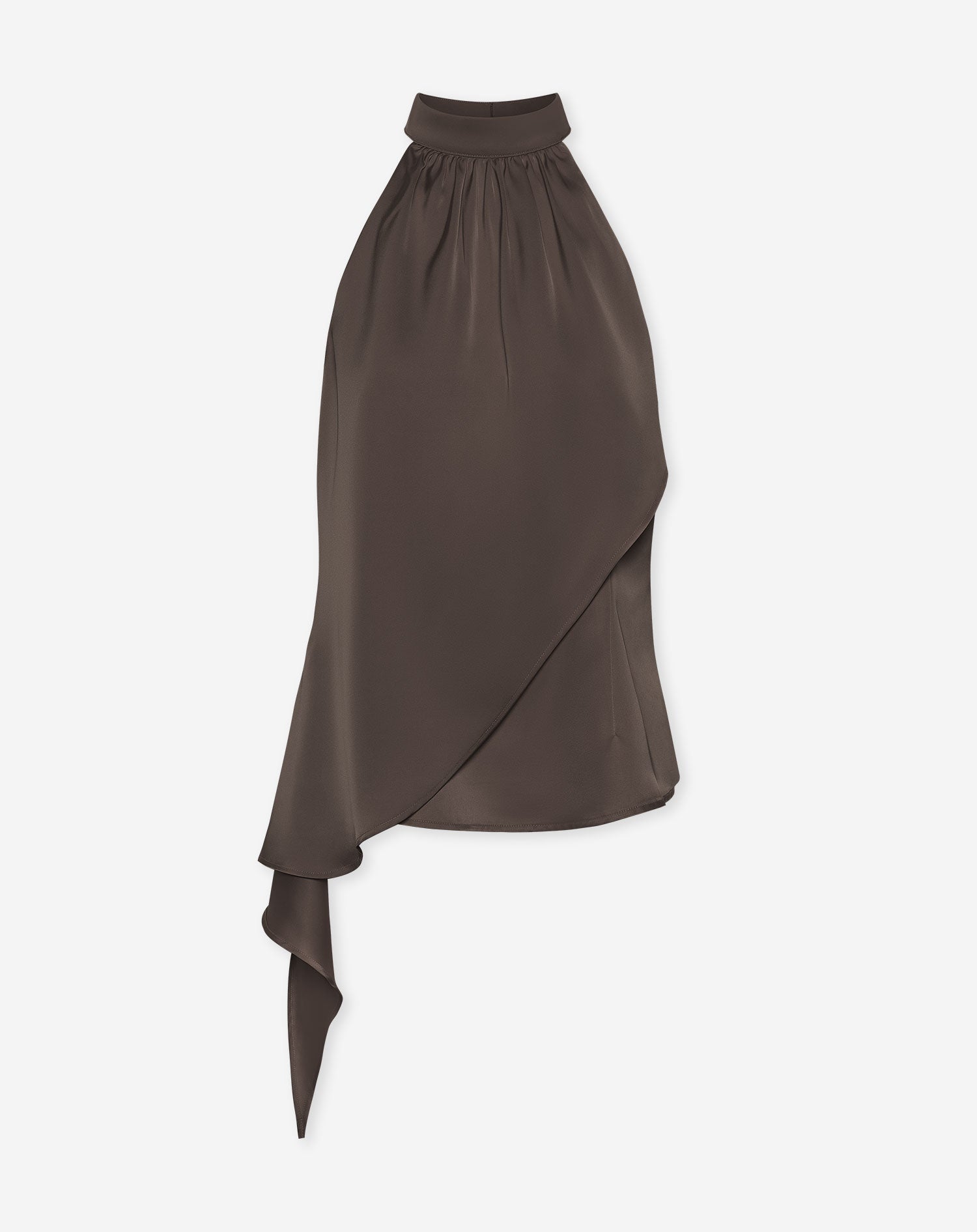 VICE SATIN HALTER TOP BRUIN