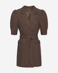 SEMMIE PUFF SHOULDER BLAZER DRESS BRUIN