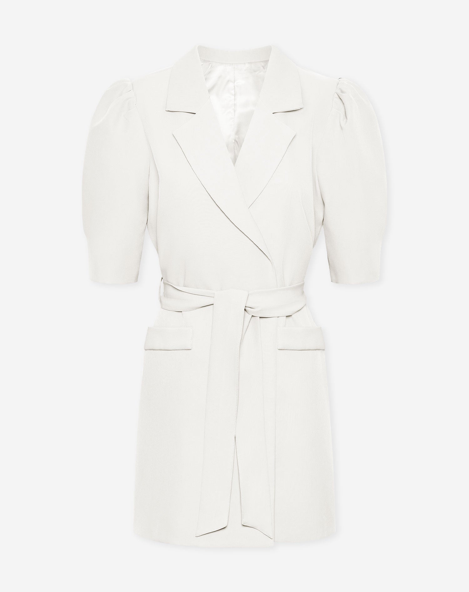 SEMMIE PUFF SHOULDER BLAZER DRESS OFF WHITE
