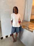 PEPLUM OVERSIZED TEE CRÈME