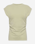 RUCHED SLEEVELESS SLIT TOP PISTACHE