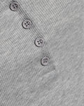 HENLEY RIB TOP GRIJS MELANGE