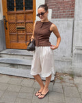 BUTTON UP RIB TOP BRUIN