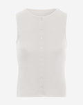 BUTTON UP RIB TOP CRÈME