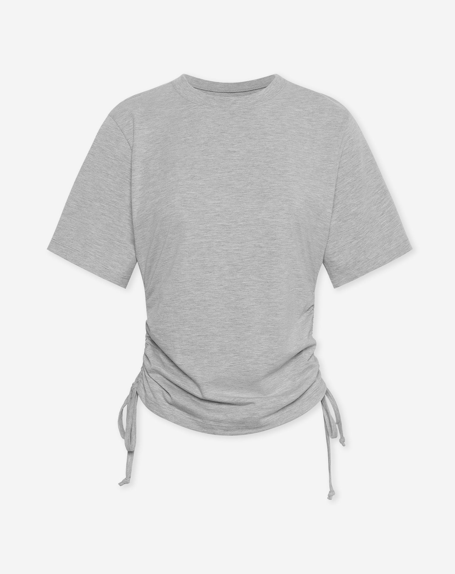 SIDE GATHERING TEE GRIJS MELANGE