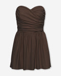 KIRA STRAPLESS COTTON DRESS BRUIN
