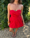 KIRA STRAPLESS COTTON DRESS ROOD