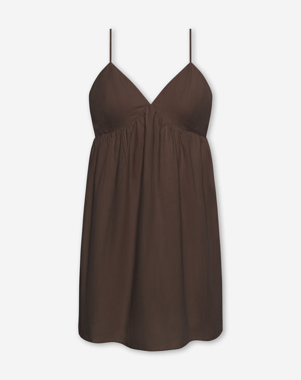 KIRA SINGLET COTTON DRESS BRUIN